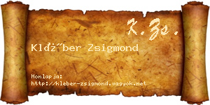 Kléber Zsigmond névjegykártya