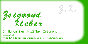 zsigmond kleber business card